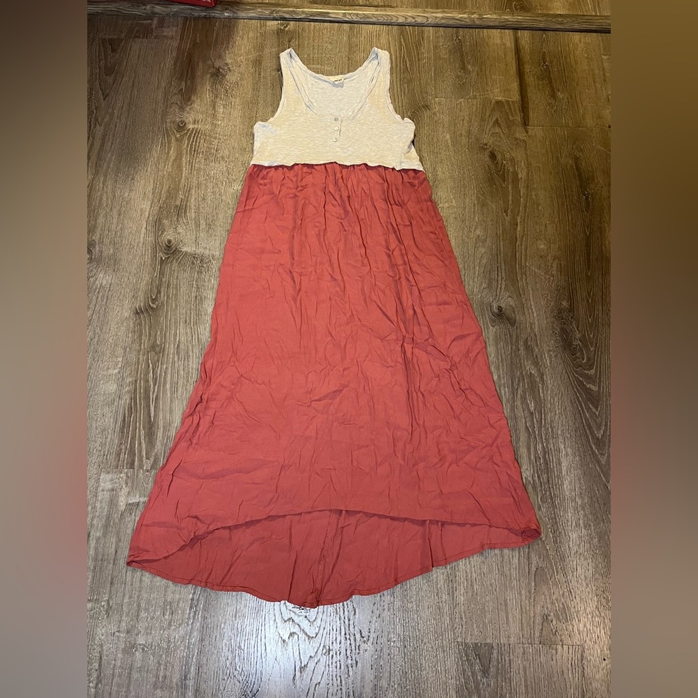 Three bird nest color block midi dress